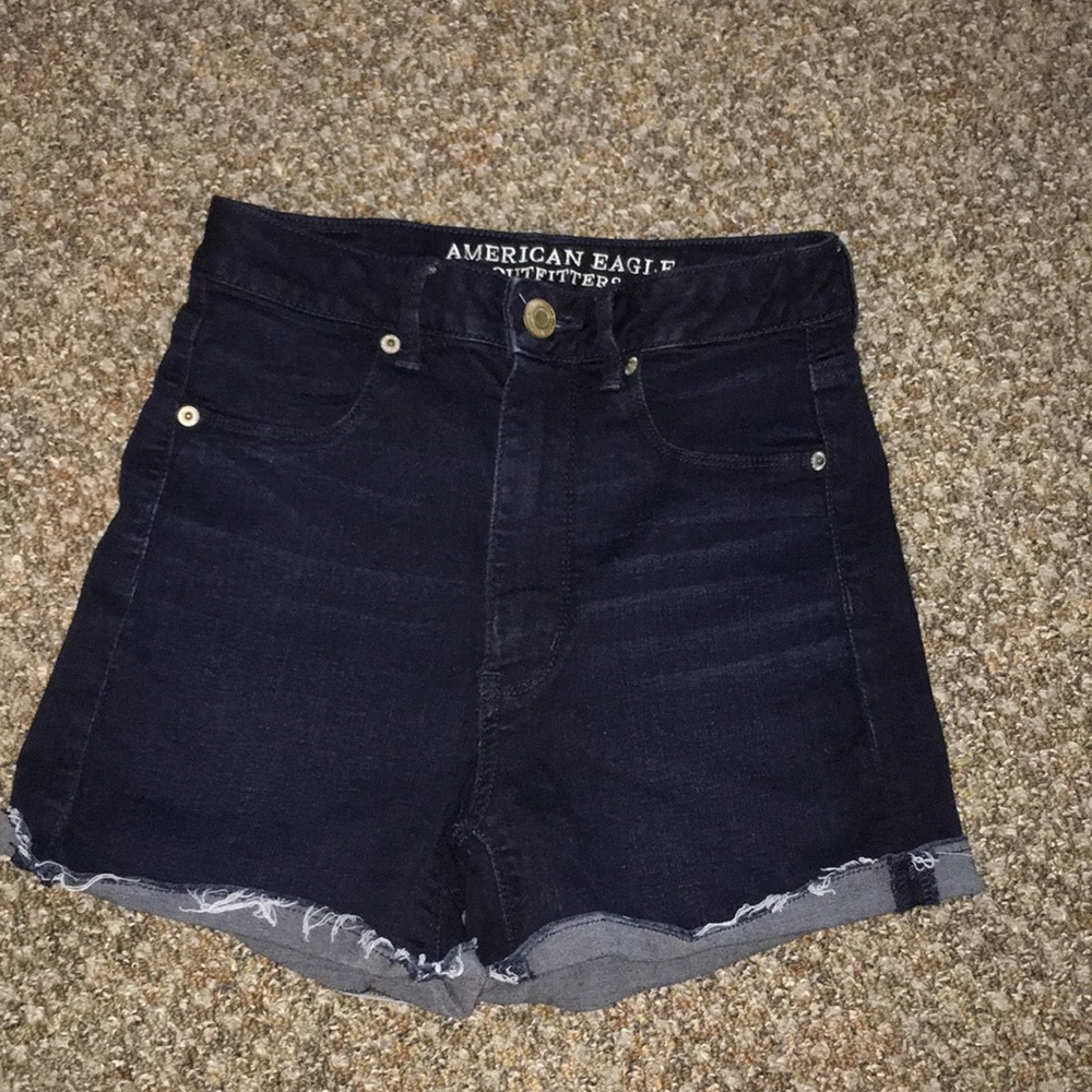 Dark wash blue-jean shorts